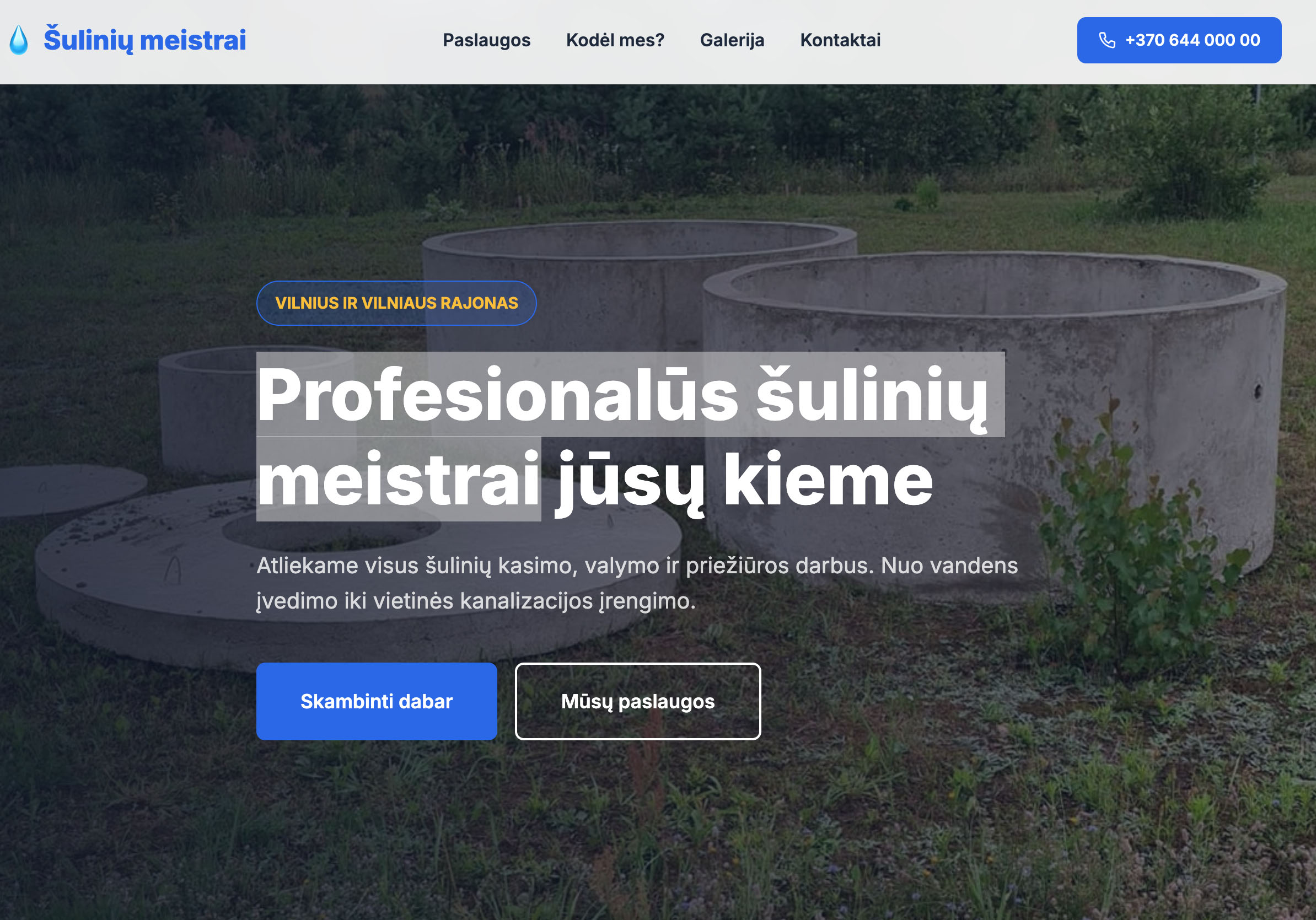 Profesionalūs šulinių meistrai